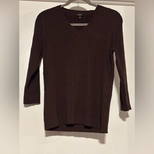 Talbots Rich Brown V-Neck Sweater